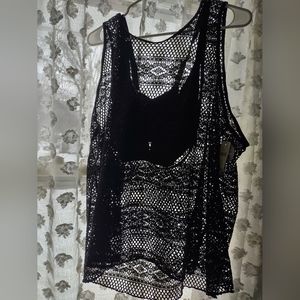 Lane Bryant mesh swim top with bikini top